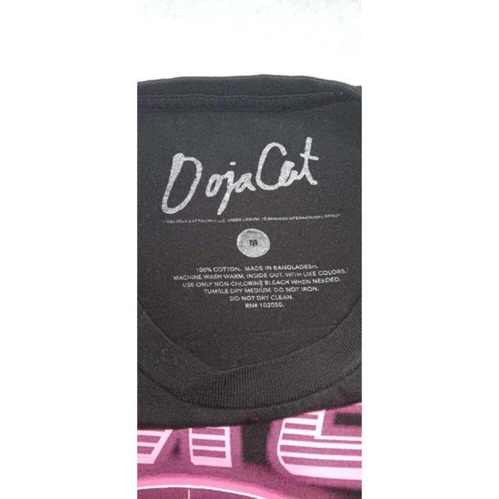 Doja Cat Short Sleeve Graphic Tee Shirt Womens Size M Black and Hot Pink Music - Picture 2 of 7